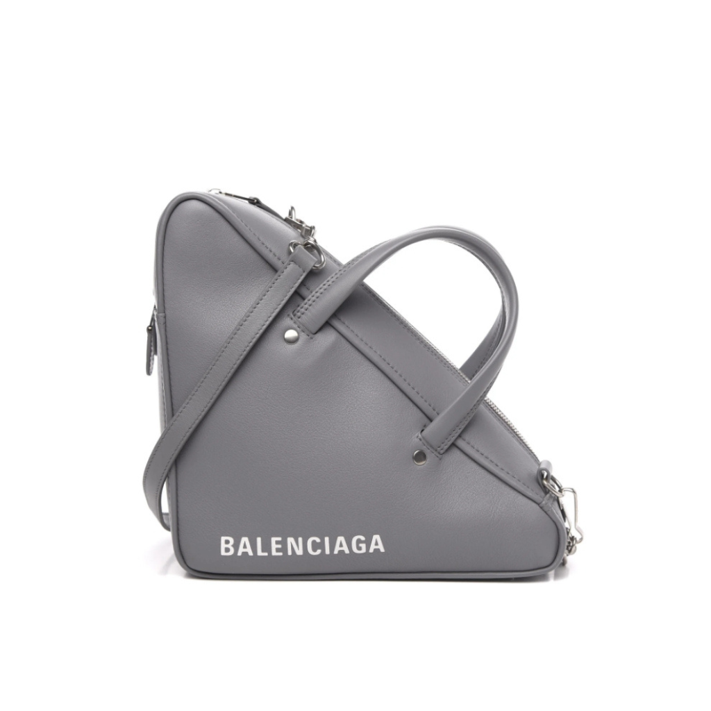 Balenciaga Calfskin S Triangle Duffle Grey Bag