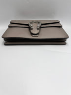 Gucci Dionysus Medium Shoulder Bag in Taupe Grained Leather with Crystal Tiger Head Closure