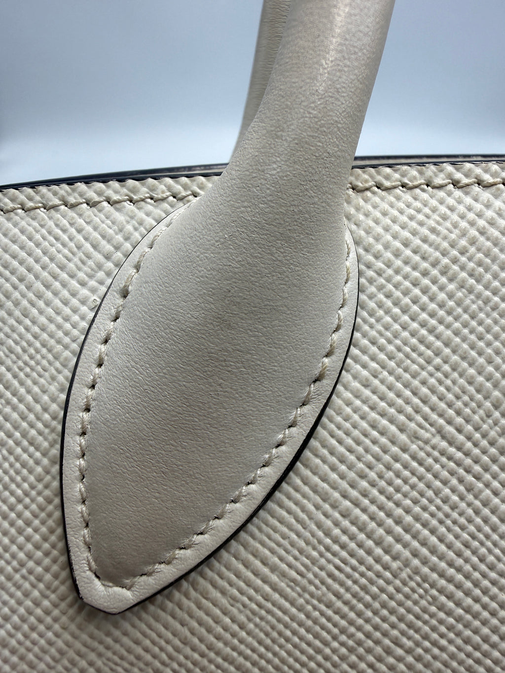 Prada Saffiano Cuir Small Double Bag (Monochrome) in Off-White / Chalk (Talco)