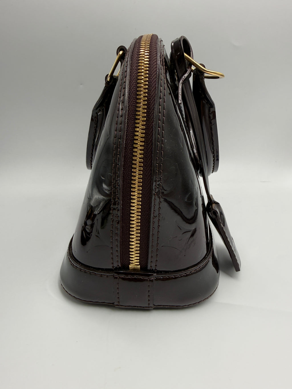 Louis Vuitton Alma BB Burgundy Monogram (2017) Vernis Patent Leather Handbag