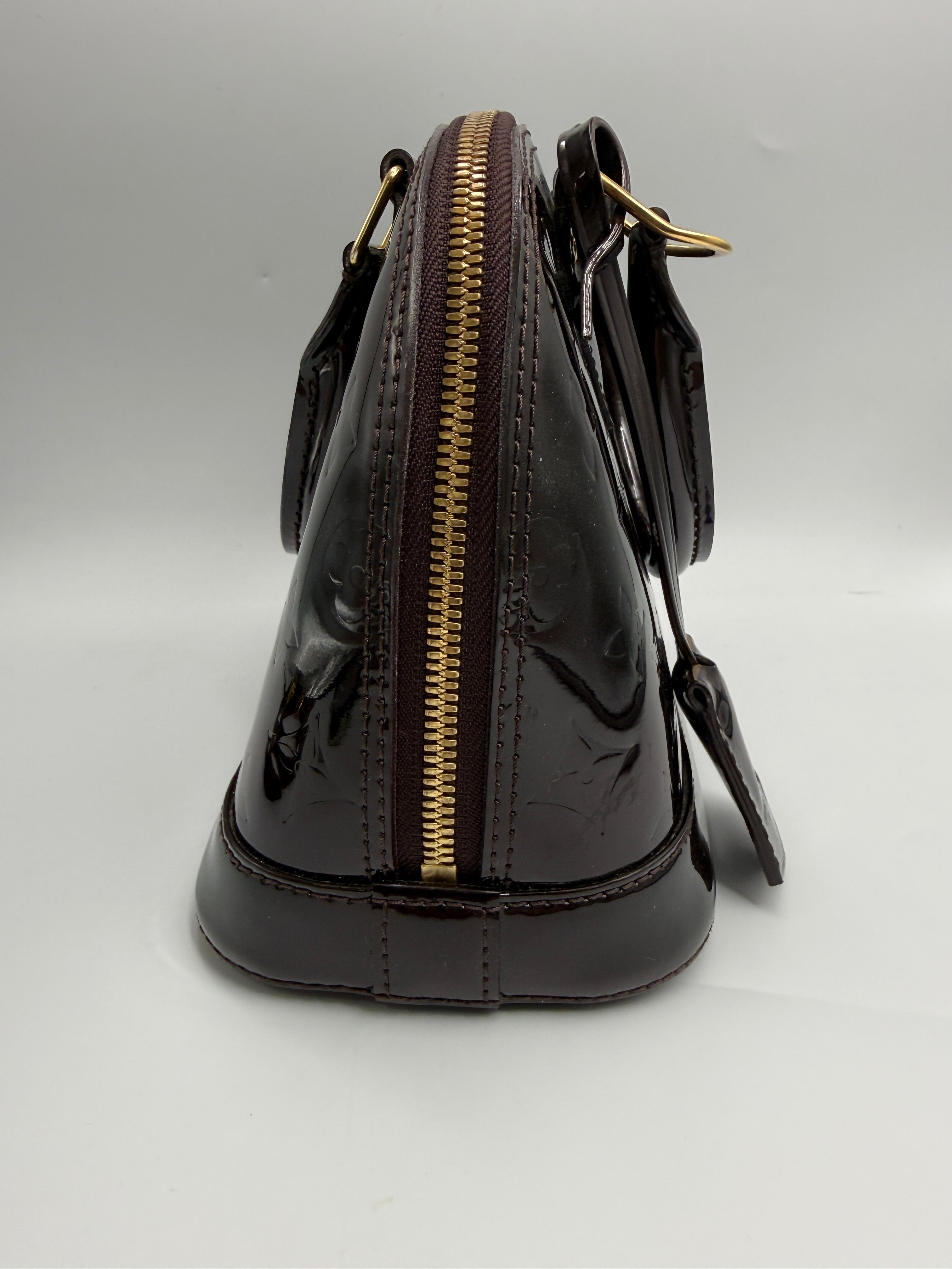 Louis Vuitton Alma BB Burgundy Monogram (2017) Vernis Patent Leather Handbag