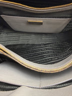 Prada Saffiano Lux Executive Tote in Argilla (Taupe / Grey)