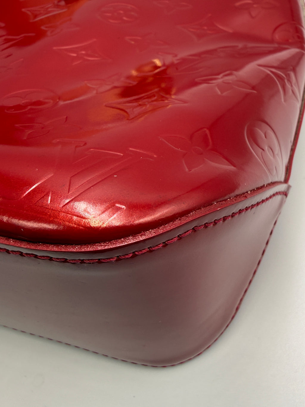 Louis Vuitton Vintage Columbus Tote in Monogram Vernis Leather (Rouge Fauviste)