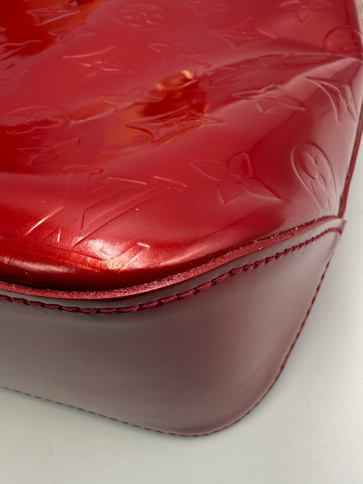 Louis Vuitton Vintage Columbus Tote in Monogram Vernis Leather (Rouge Fauviste)