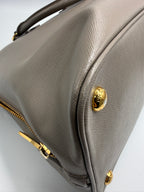 Prada Saffiano Lux Executive Tote in Argilla (Taupe / Grey)