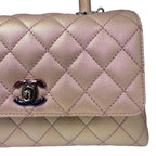 Chanel Coco Handle Mini in Iridescent Metallic Pink Caviar Leather
