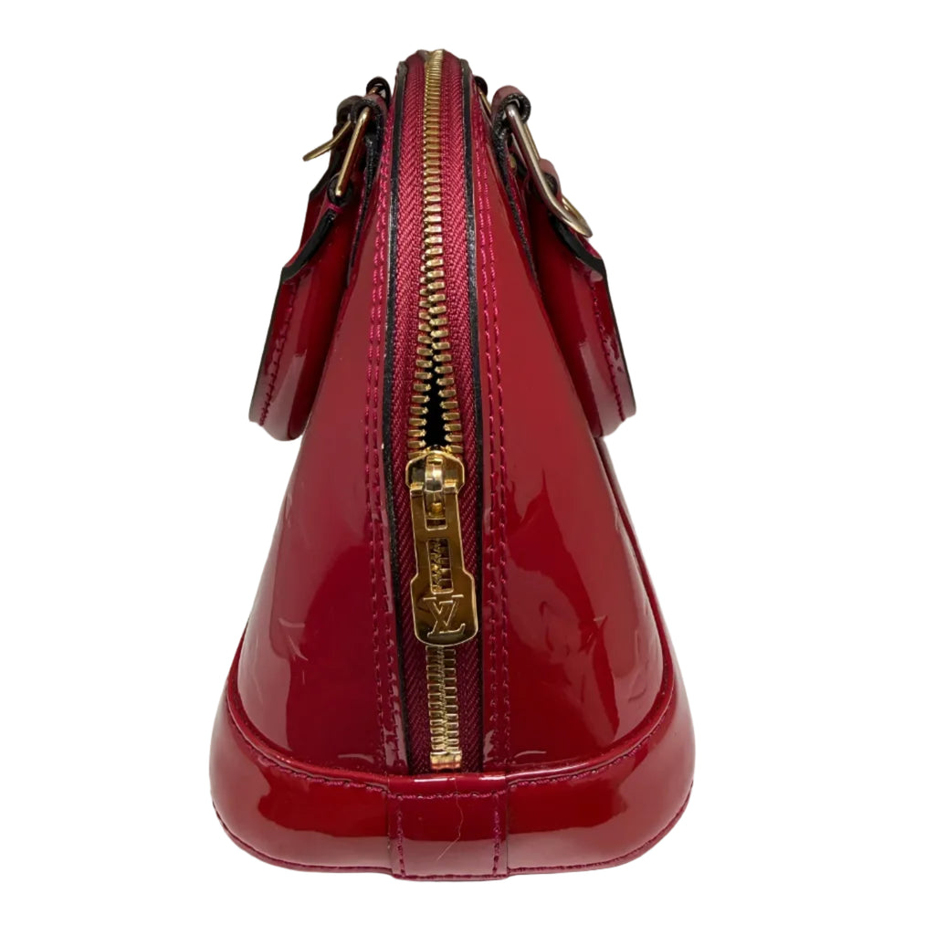 Louis Vuitton Alma BB Red Monogram (2014) Vernis Patent Leather Handbag