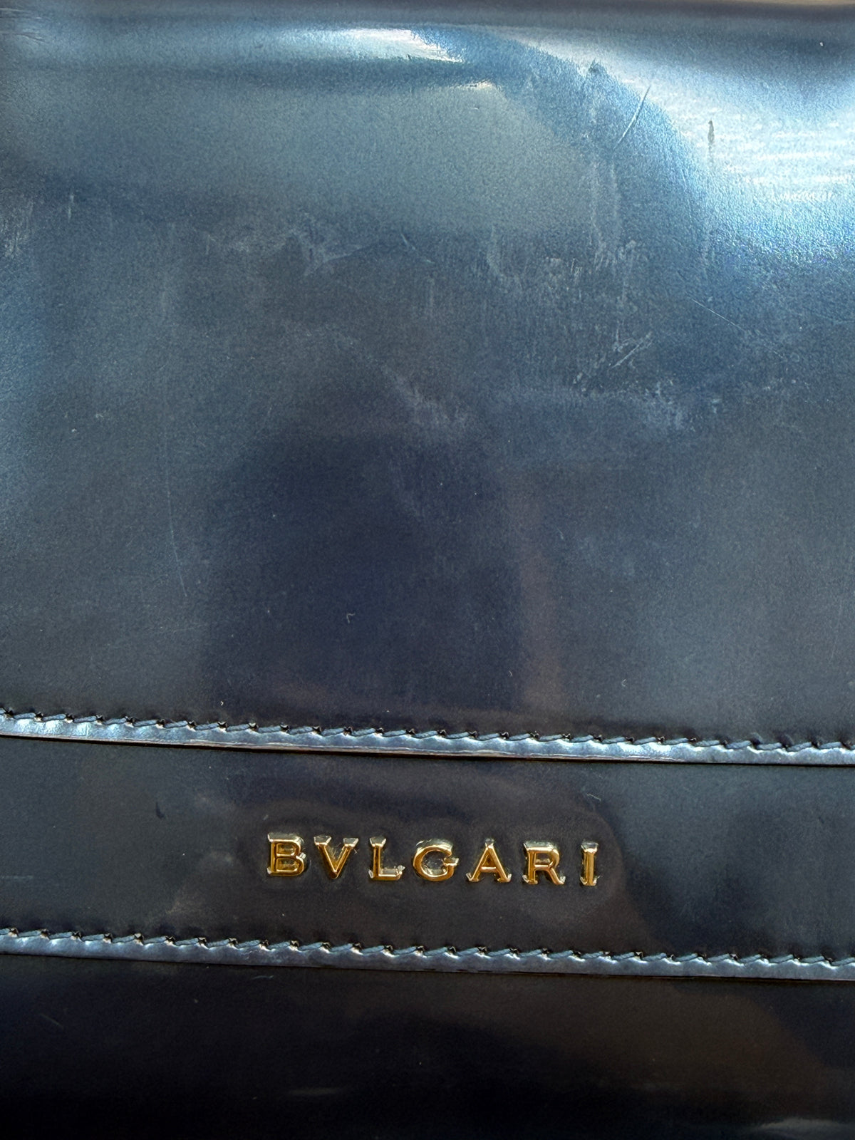 Bvlgari Serpenti Forever Metallic Calfskin Flap Bag in Electric Blue