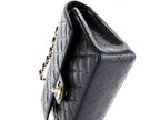 Chanel Small Classic Double Flap Bag Black Caviar Leather Gold Hardware
