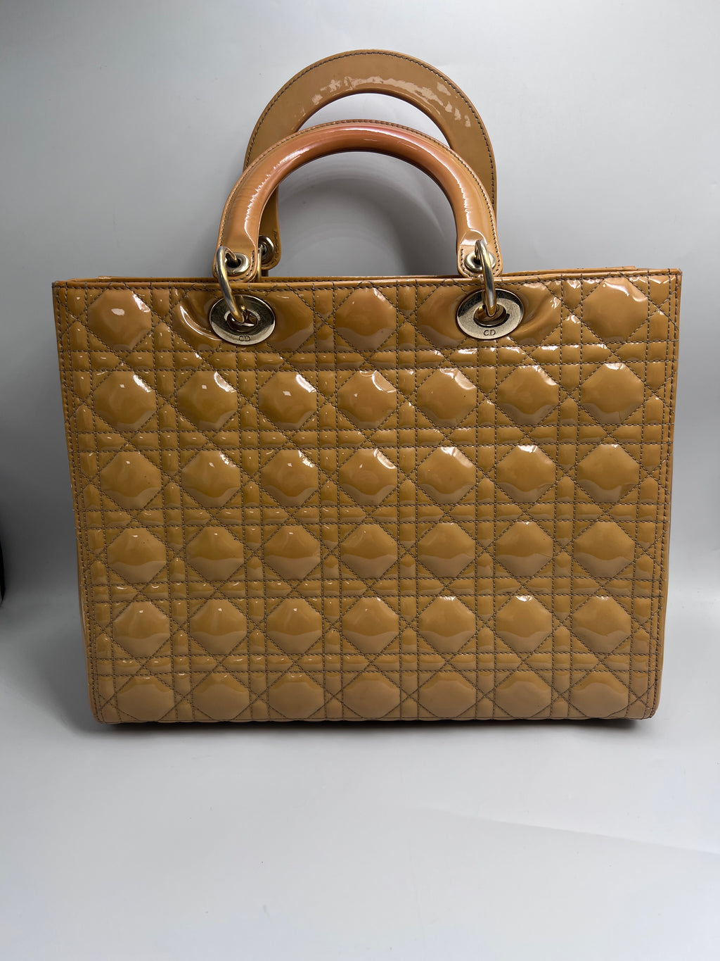 Christian Dior Large Lady Dior Patent Leather Bag