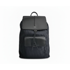 front look of christian dior black oblique canvas and leather cover men's backpack in excellent