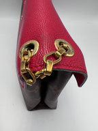 Louis Vuitton Monogram Canvas and Monogram Empreinte Double V Shoulder Bag in Cherry Berry / Ruby