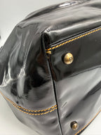 Fendi Vintage Black Patent Leather Chef Bag with Chain Detail