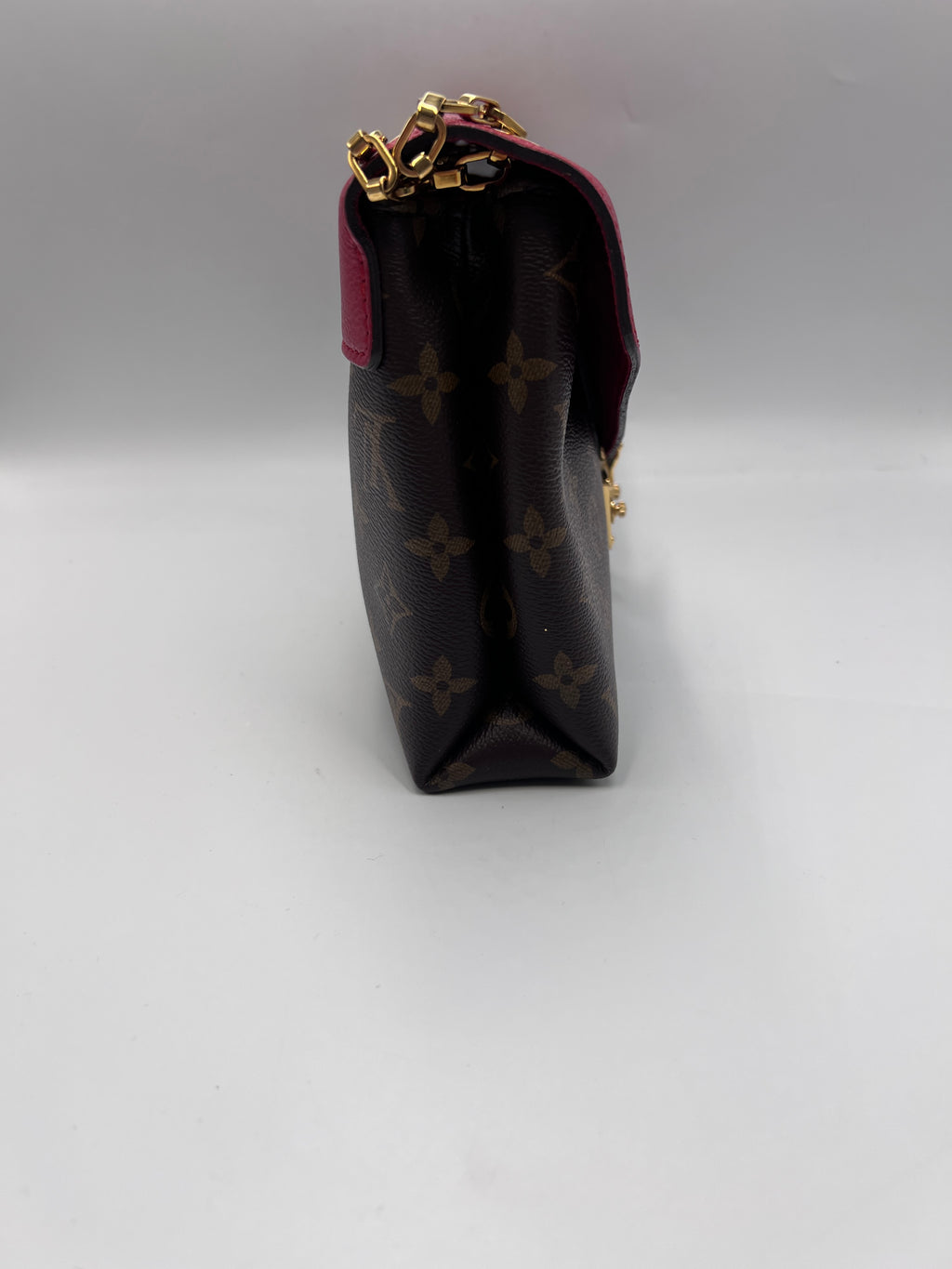 Louis Vuitton Monogram Canvas and Monogram Empreinte Double V Shoulder Bag in Cherry Berry / Ruby