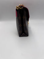 Louis Vuitton Monogram Canvas and Monogram Empreinte Double V Shoulder Bag in Cherry Berry / Ruby