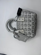 Balenciaga Silver Woven Glitter Basket Bag