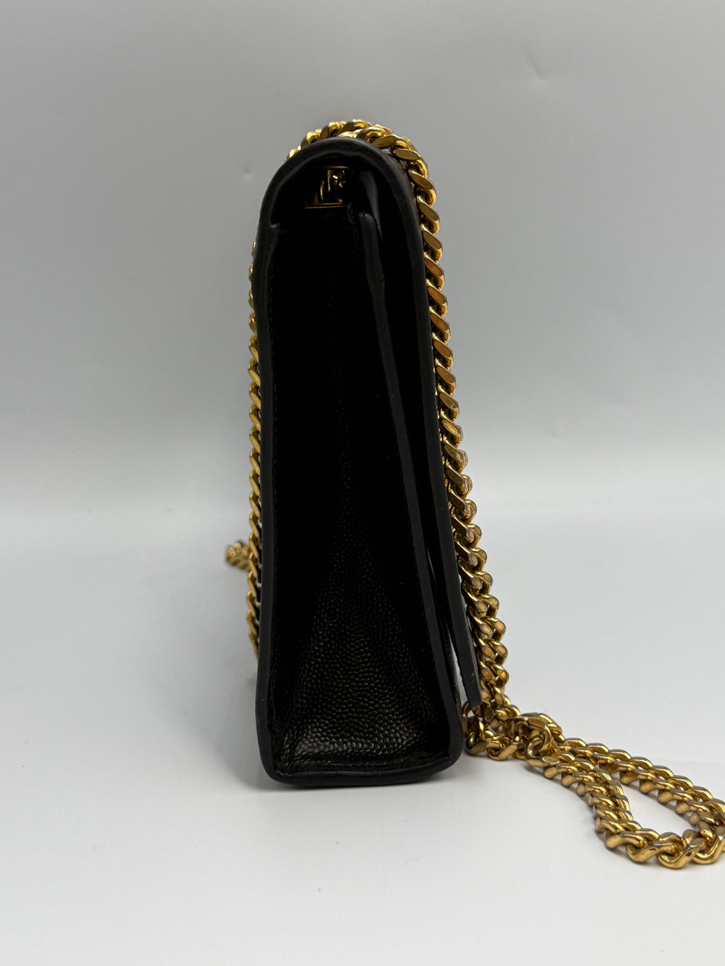 Saint Laurent Medium Kate Shoulder Bag Grain de Poudre Leather – Black & Gold