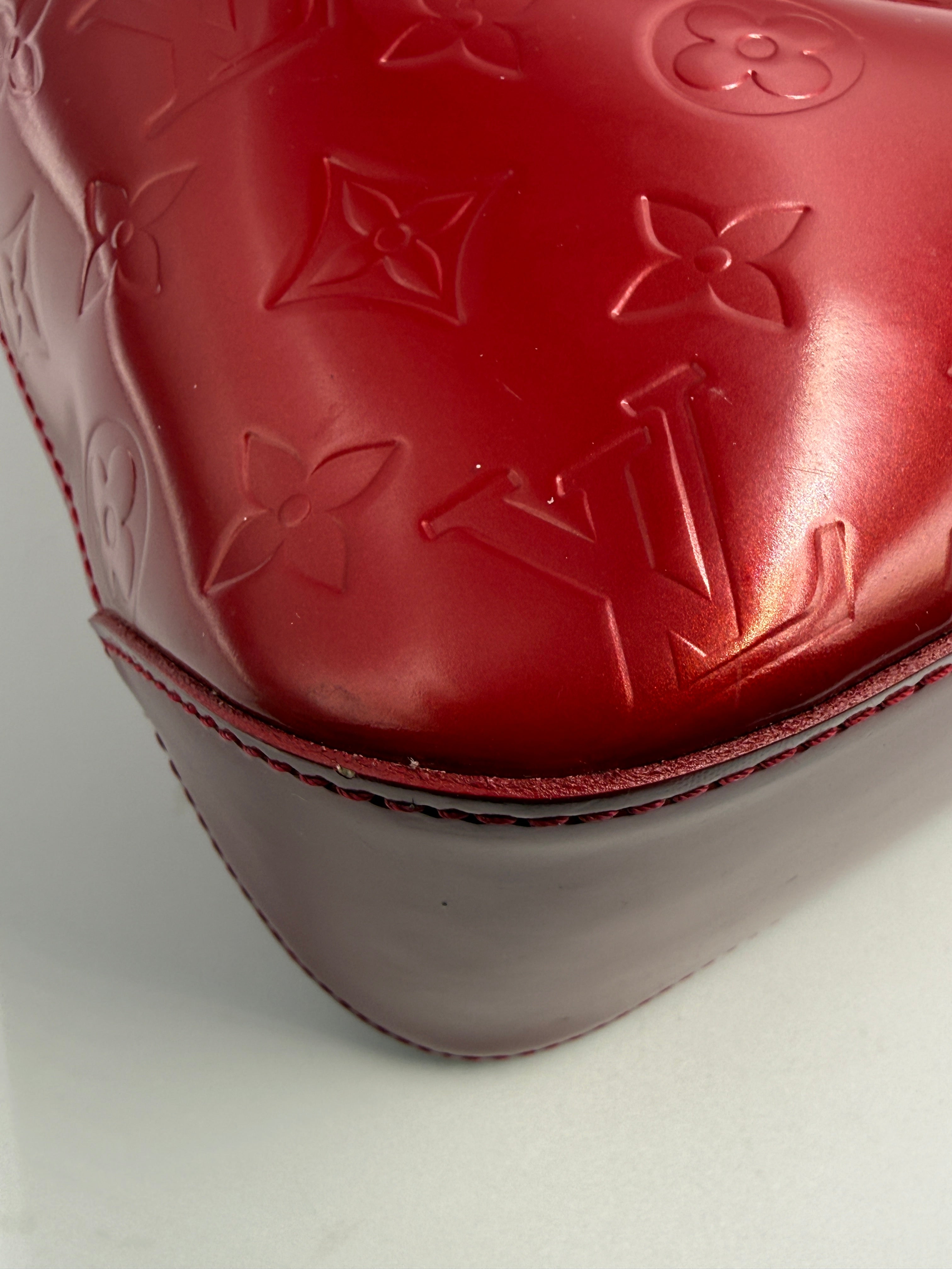Louis Vuitton Vintage Columbus Tote in Monogram Vernis Leather (Rouge Fauviste)