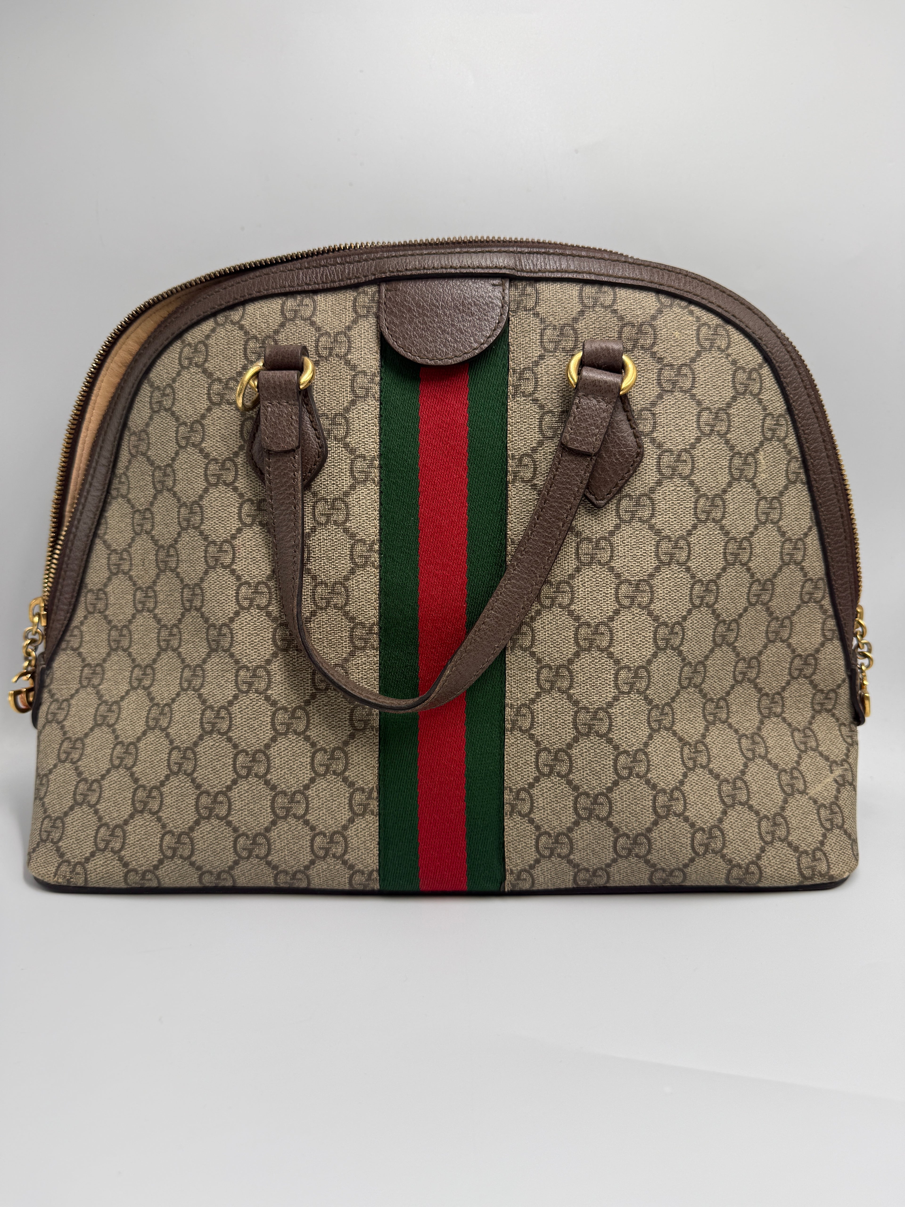 Gucci Ophidia Medium Dome Top Handle Bag in GG Supreme Canvas