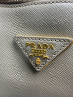 Prada Saffiano Lux Executive Tote in Argilla (Taupe / Grey)