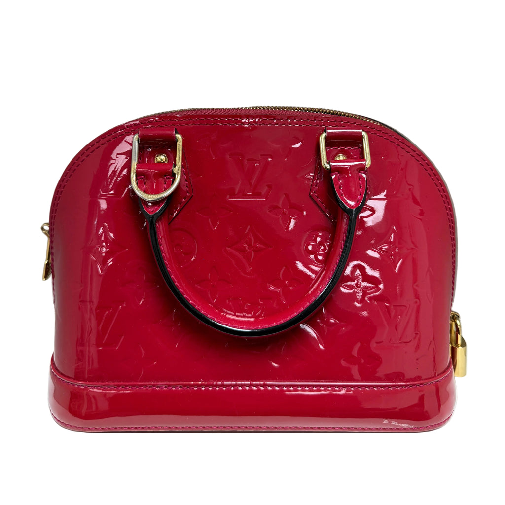 Louis Vuitton Alma BB Red Monogram (2014) Vernis Patent Leather Handbag