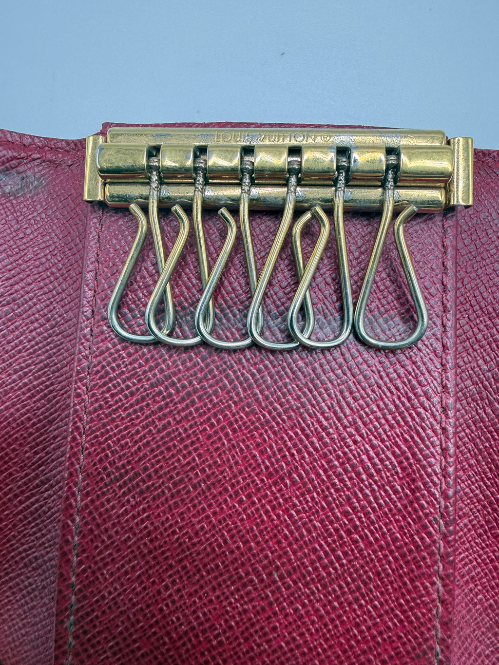 Vintage Louis Vuitton Monogram 6-Key Holder - Pink Taiga Leather Interior