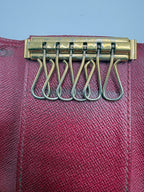 Vintage Louis Vuitton Monogram 6-Key Holder - Pink Taiga Leather Interior