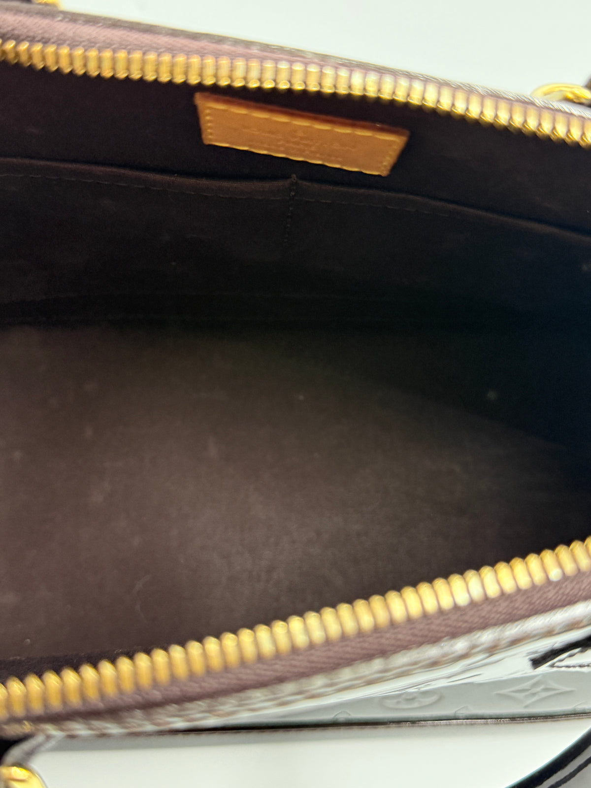 Louis Vuitton Monogram Vernis Alma PM In Burgundy