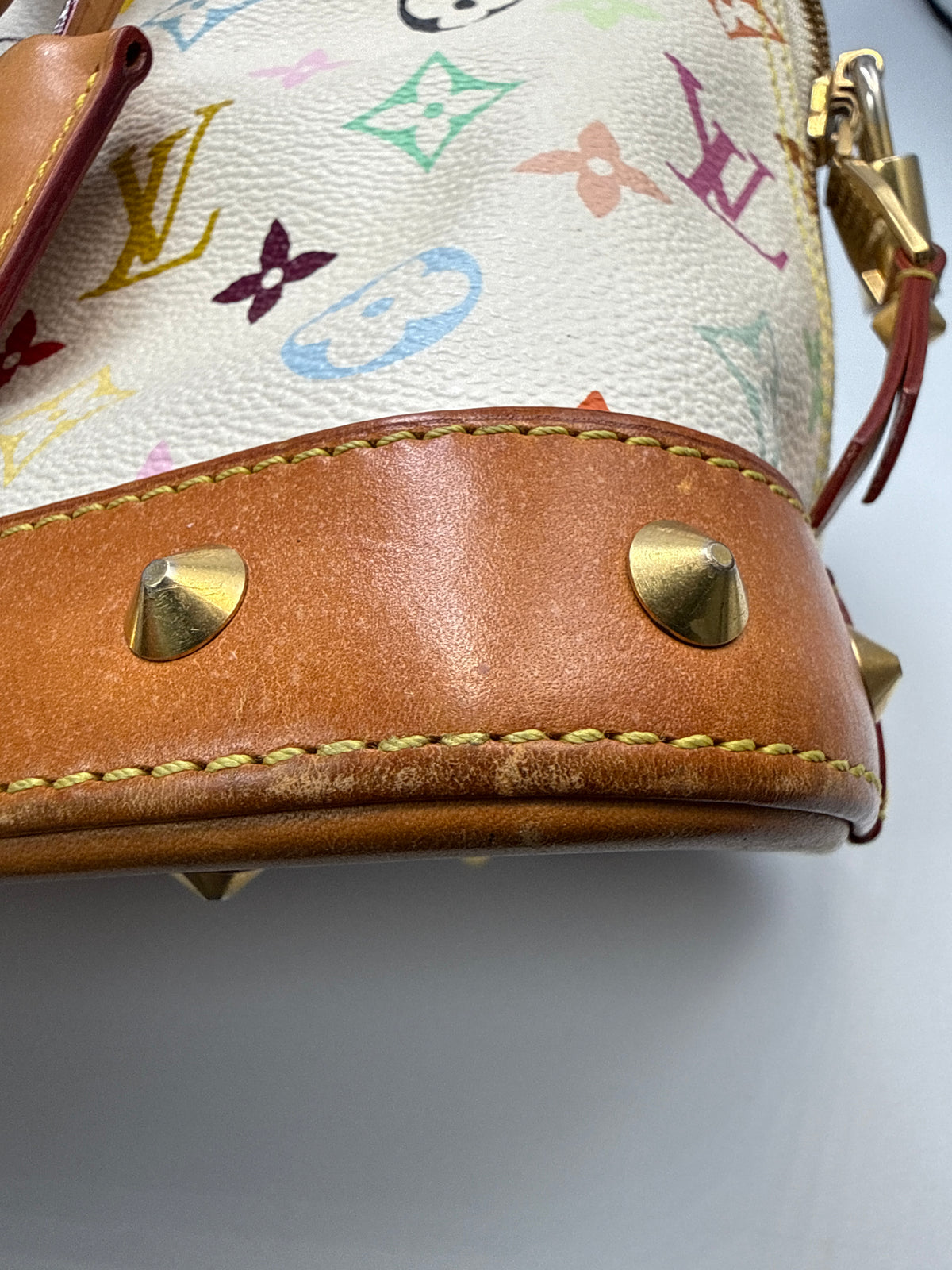 Louis Vuitton x Takashi Murakami Alma PM White Monogram Multicolore Bag