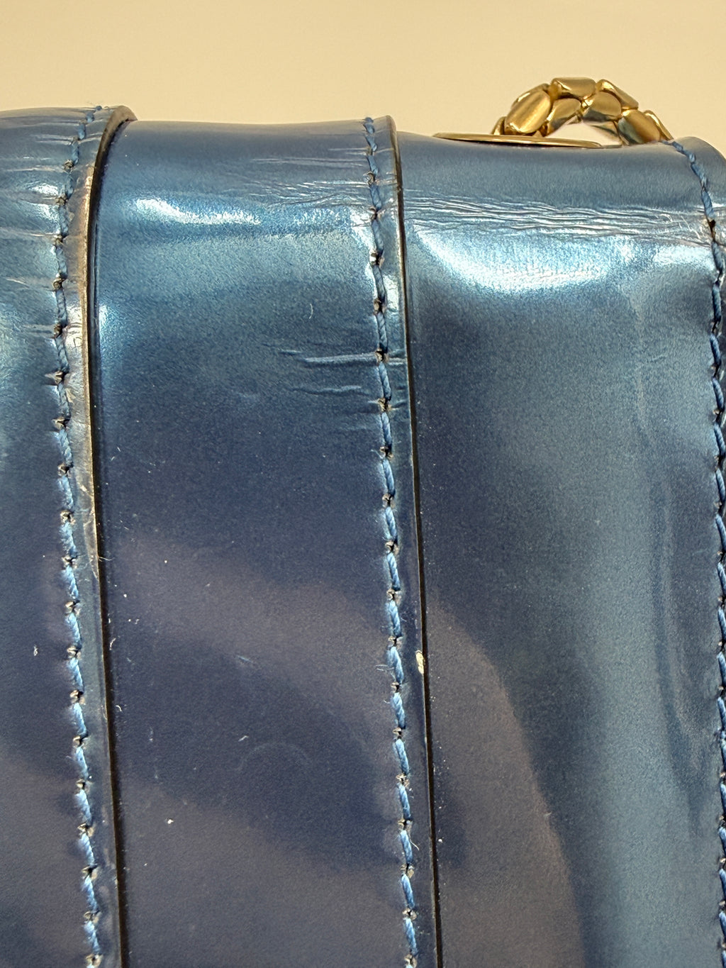 Bvlgari Serpenti Forever Metallic Calfskin Flap Bag in Electric Blue