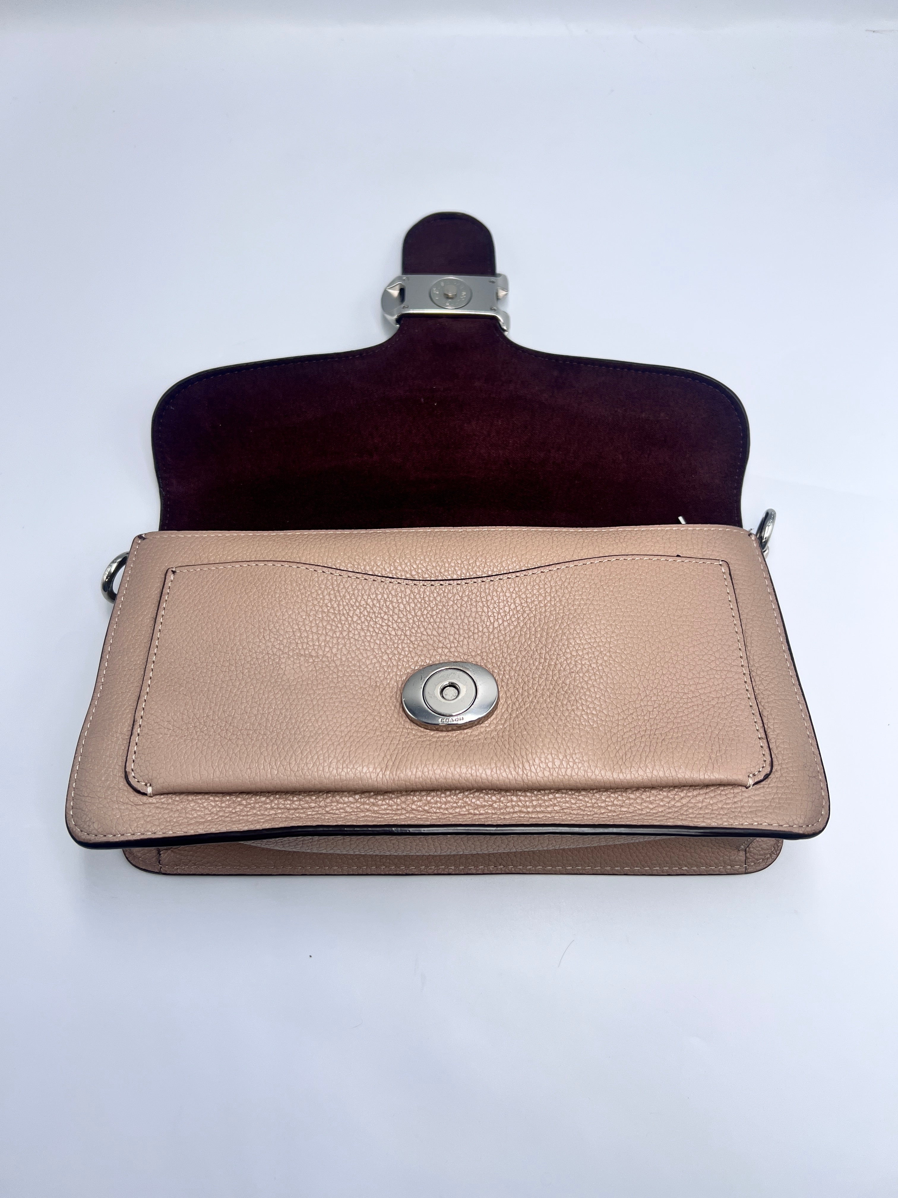 Coach Tabby Shoulder Bag 26 in Polished Pebble Leather in Taupe