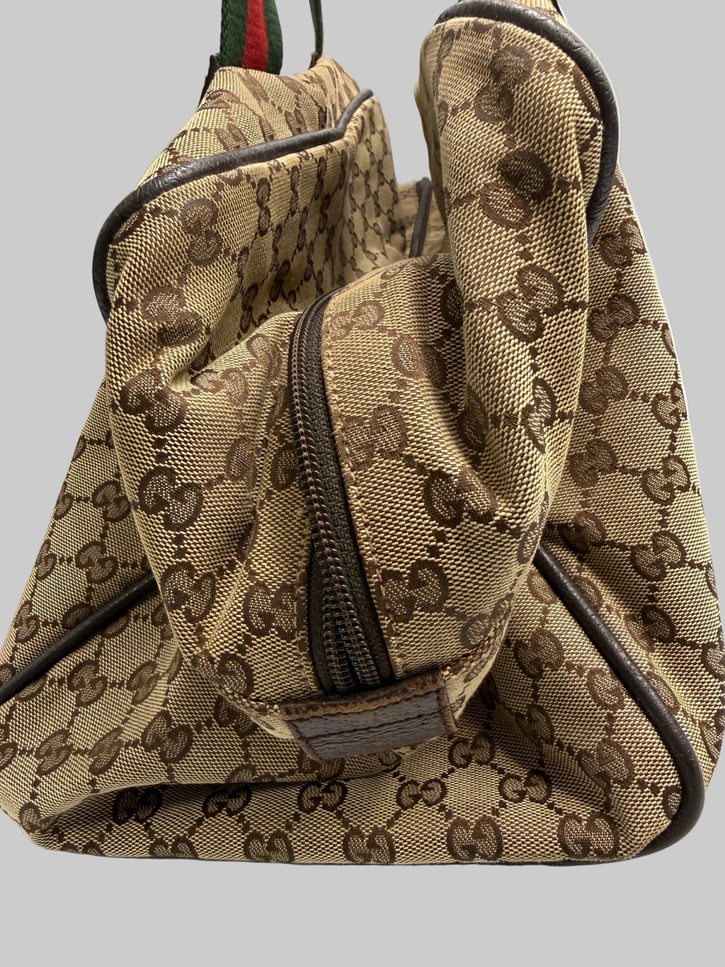 Gucci Vintage Princy Web Shoulder Bag in GG Canvas
