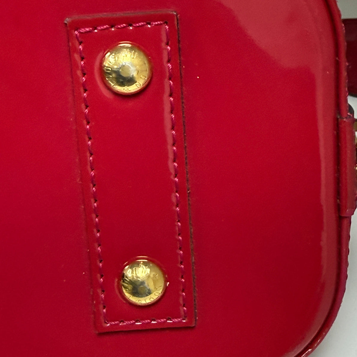 Louis Vuitton Alma BB Red Monogram (2013) Vernis Patent Leather Handbag