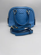 Gucci Micro Guccissima Small Dome Bag in Bright Blue Calfskin Leather