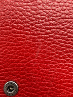 Gucci Dionysus Super Mini Shoulder Bag - Red Textured Leather with Crystal Tiger Head