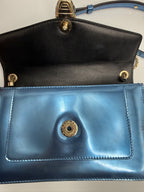 Bvlgari Serpenti Forever Metallic Calfskin Flap Bag in Electric Blue