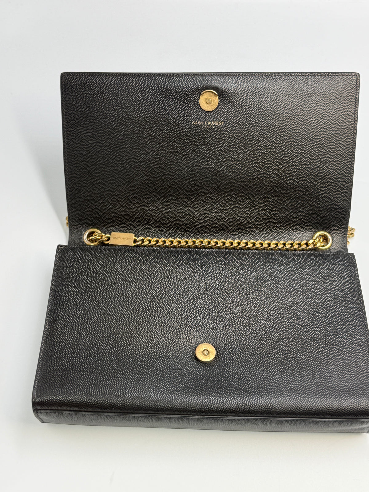 Saint Laurent Medium Kate Shoulder Bag Grain de Poudre Leather – Black & Gold