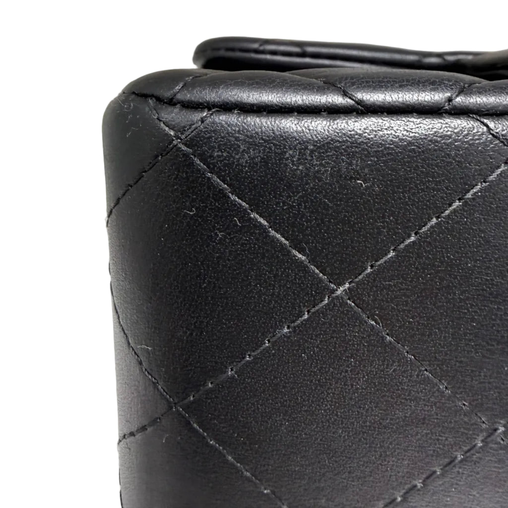 Chanel Classic Square Mini Flap Bag in Black Lambskin with Gold Hardware