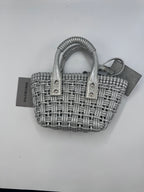 Balenciaga Silver Woven Glitter Basket Bag