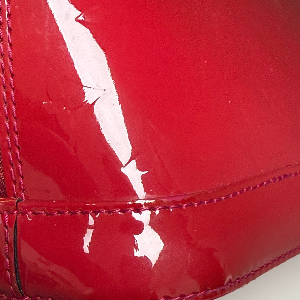Louis Vuitton Alma BB Red Monogram (2013) Vernis Patent Leather Handbag