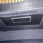 Saint Laurent Medium Kate Shoulder Bag Grain de Poudre Leather – Black & Gold
