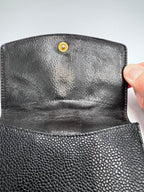 Chanel Vintage Timeless CC French Purse Wallet in Black Caviar Leather