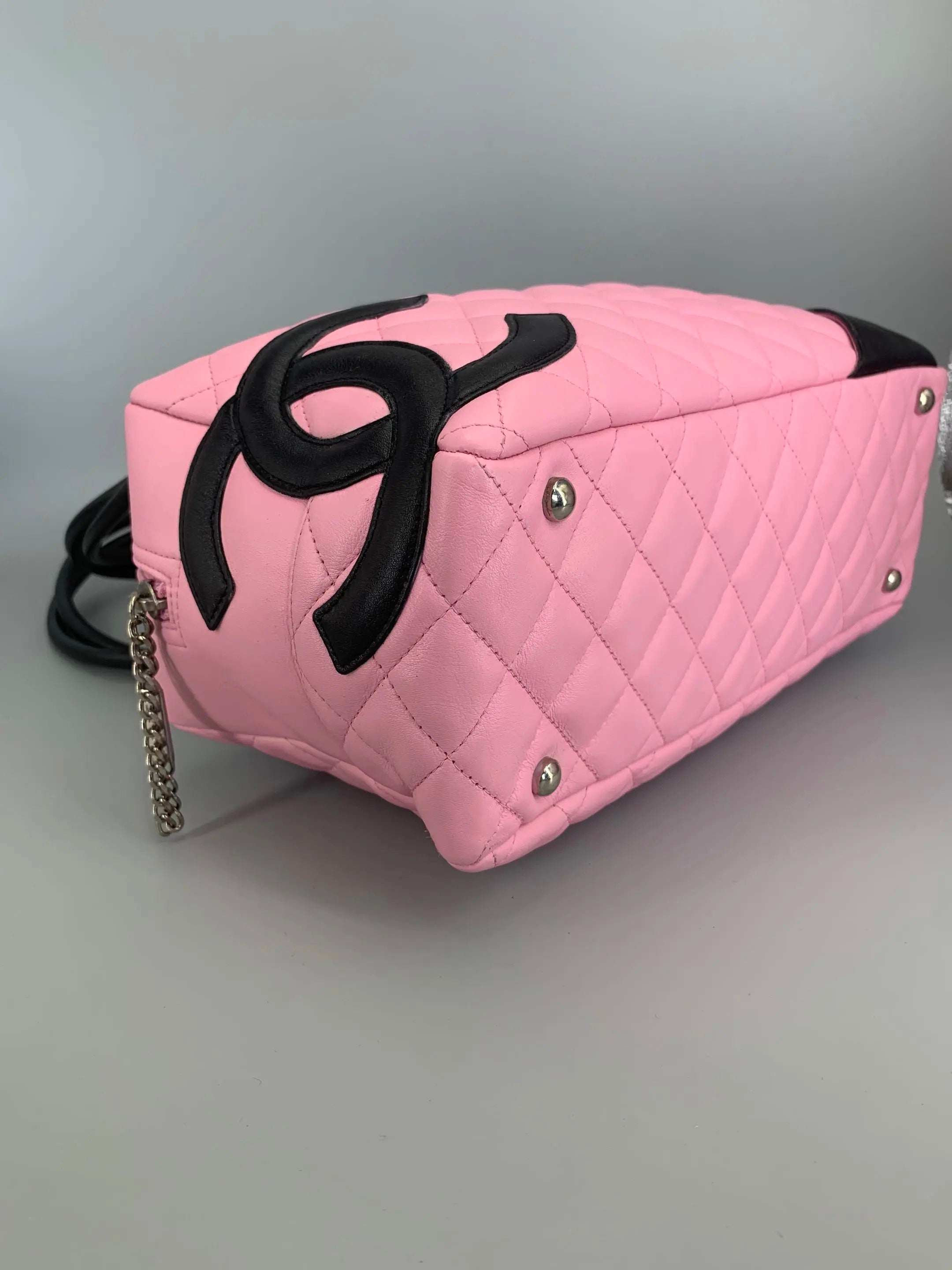 Chanel Cambon Bowler Bag Pink Quilted Leather
