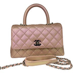 Chanel Coco Handle Mini in Iridescent Metallic Pink Caviar Leather