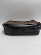 Fendi FF Zucca Tapestry Camera Case Bag in Brown Canvas and Black Leather