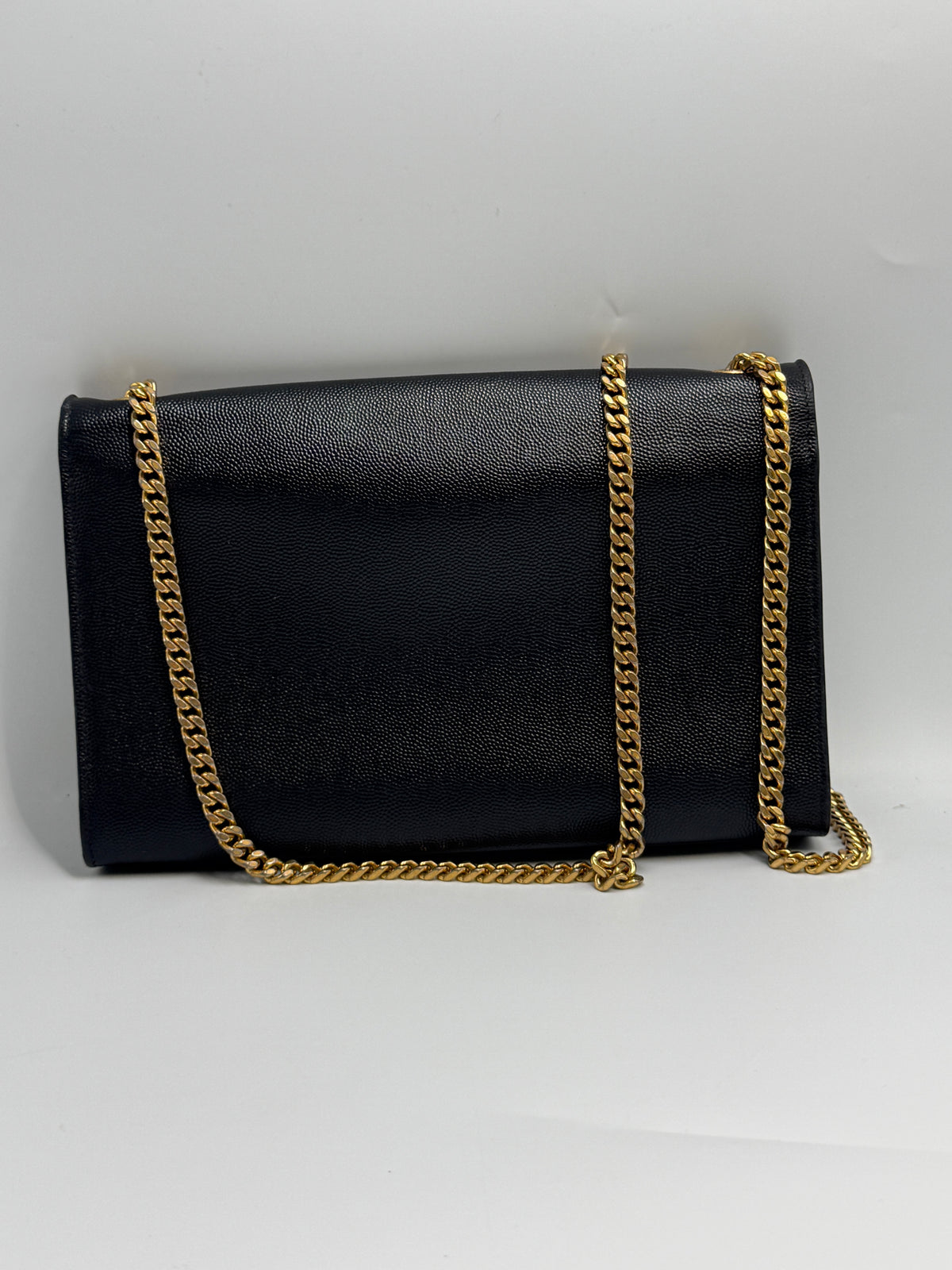 Saint Laurent Medium Kate Shoulder Bag Grain de Poudre Leather – Black & Gold