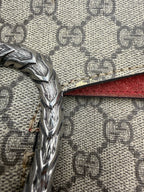 Gucci Dionysus GG Supreme Small Shoulder Bag with Red Suede Trim