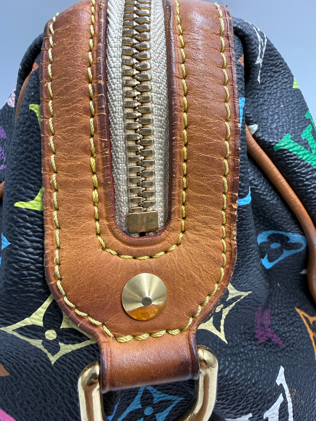 Authentic Louis Vuitton x Takashi Murakami Multicolore Courtney Bag - Black