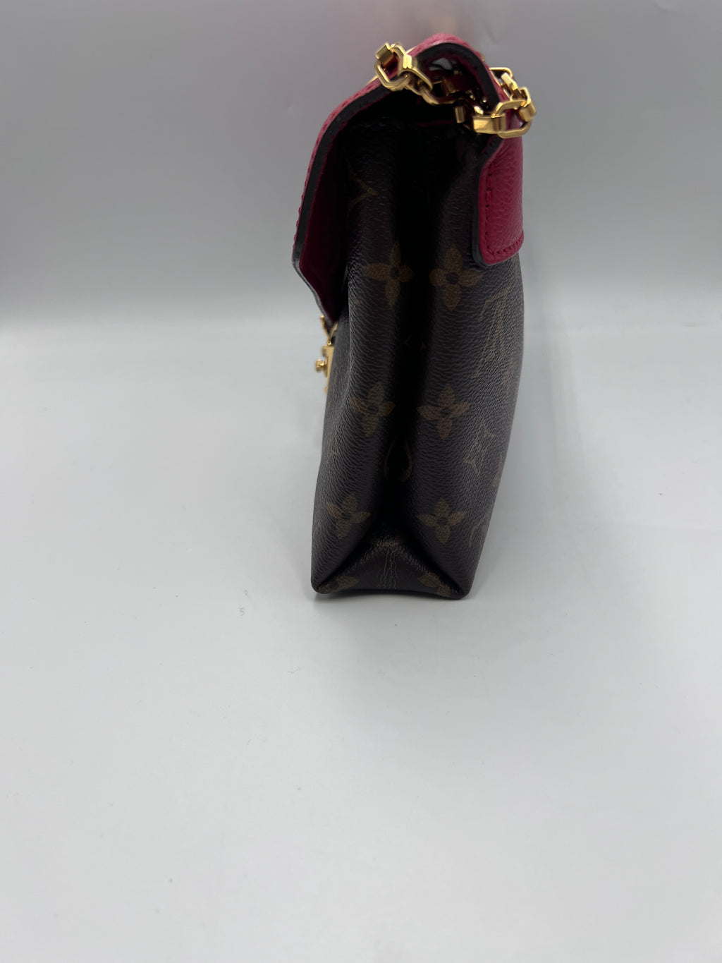 Louis Vuitton Monogram Canvas and Monogram Empreinte Double V Shoulder Bag in Cherry Berry / Ruby