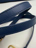 Prada Saffiano Lux Medium Promenade Dome Satchel (Baltico / Dark Navy)